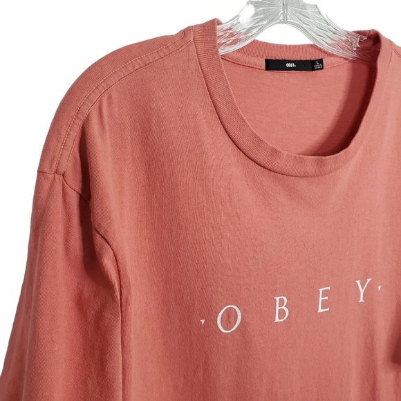 Obey Size L Shirt Tee T-Shirt Pullover Short Sleeve Graphic Logo Tag 100% Cotton - Picture 6 of 7